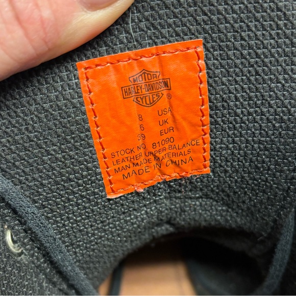 Harley-Davidson | VGUC Women’s Heel Black Leather Lace-Up Riding Boots Biker 8 - Picture 9 of 9